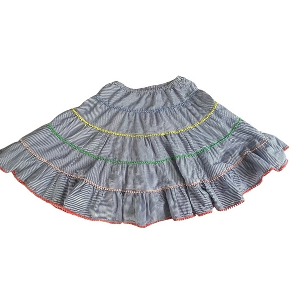 Mini Boden Multicolor RicRac PomPom Skirt 9-10y - Picture 1 of 6